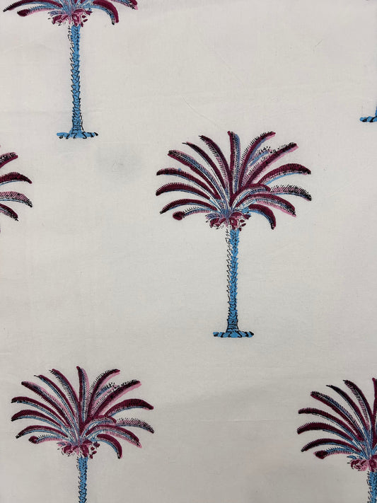 Palm tree oasis Indian block printed table cloth